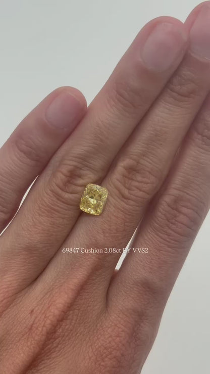 69847 Cushion 2.08ct FY VVS2